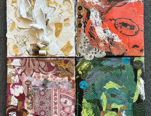 Unleash Your Creativity with artist Rhonda Hicks at September Corks and Canvas “Playin’ with Paper” • Sept 19 FULL