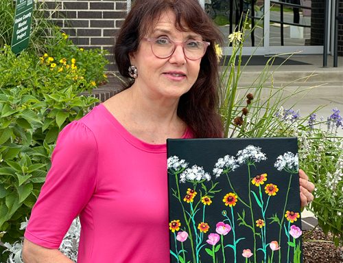 Ramona Wood hosts the next Corks & Canvas Workshop with “Wild About Flowers” • Aug 20th